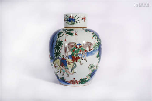 A Famille Verte Jar and Cover Shunzhi Period
