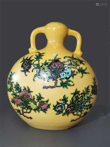 A Famille Rose Biscuit Moon Flask Qianlong Period