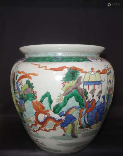 A Famille Verte Jardiniere Qing Dynasty