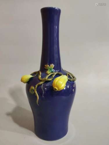 A Blue Glazed Vase Qianlong Period