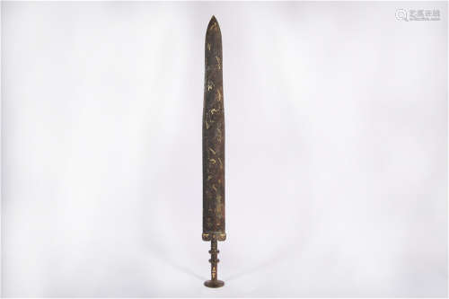 A Parcel Gilt Bronze Sword Warring State Period
