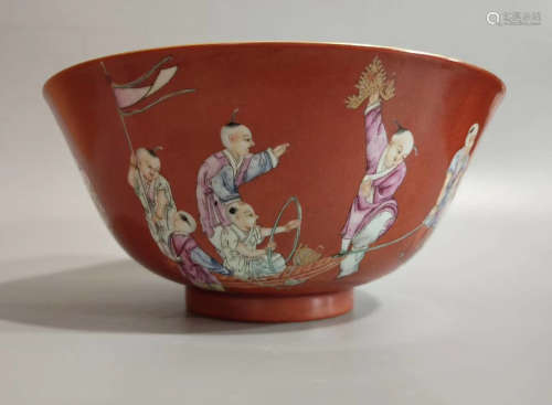A Famille Rose Bowl Qianlong Period