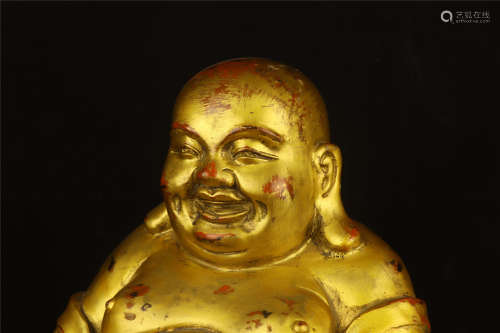 A Bronze Gilt Budai Ming Dynasty