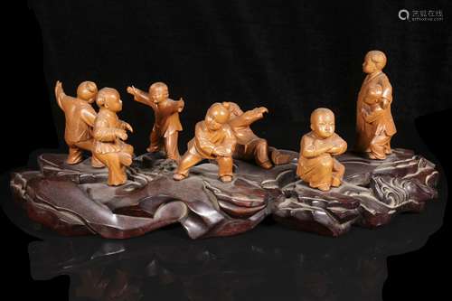 republic Zhu Zi Cang style Boxwood boys play