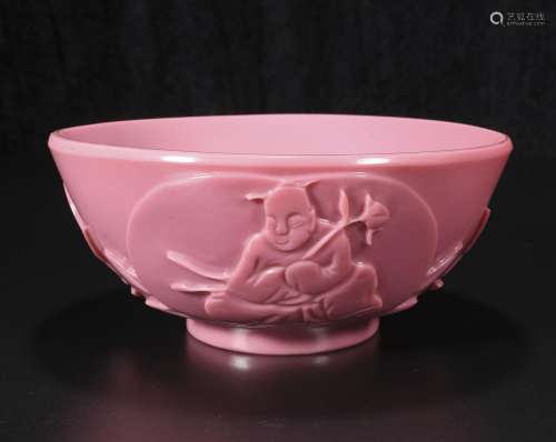 Qing Qianlong red feeder bowl