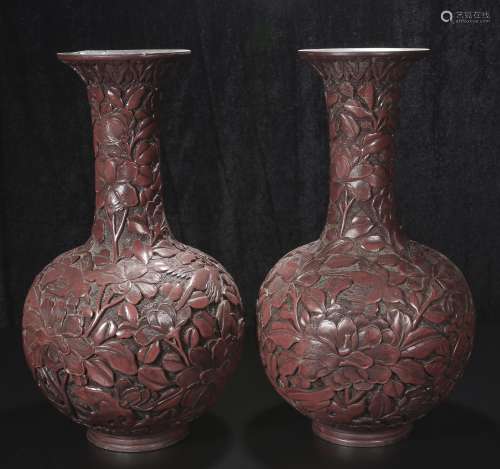 Ming dynasty A pair of lacquer bottles