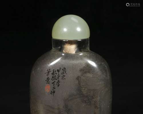 Qing Dynasty Ding Erzhong landscape snuff bottle