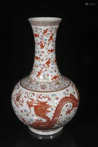 Qing Guangxu dragon grain bottle