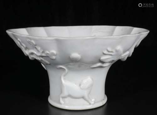 qing dynasty Dehua animal pattern cup