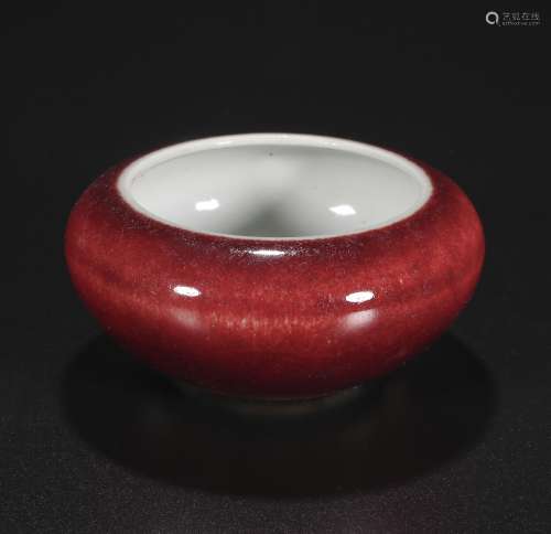 Qing dynasty  Red glaze writing brush washer