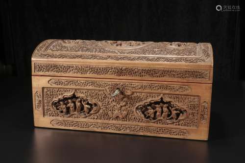 Qing Dynasty Clear sandalwood jewelry box
