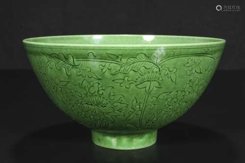 qing dynasty Clear green glaze bowls