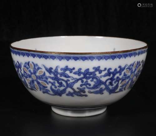 Mid-20th century Blue and white exquisite bowl