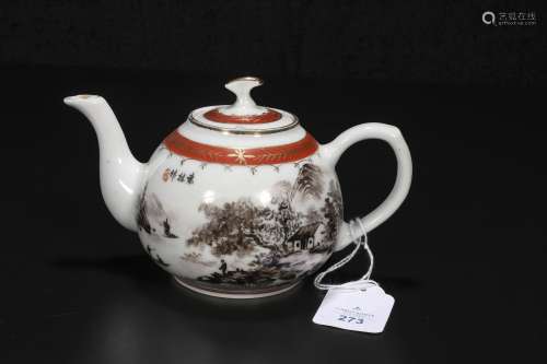Mid-20th century  Yuan Lin ink color landscape teapot