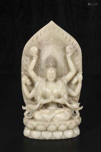 qing dynasty White Lotus stone goddess of mercy