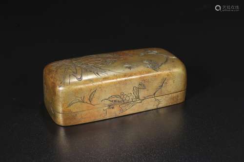 qing dynasty Gold-plated copper seal box