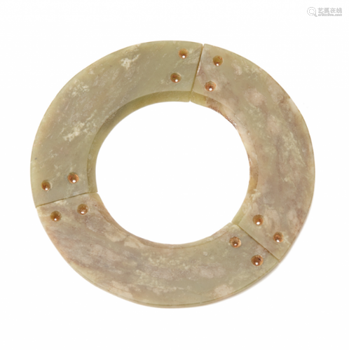 A JADE THREE SECTION DISC