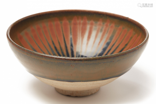 A HENAN RUSSET STRIPED BLACK-GLAZED BOWL