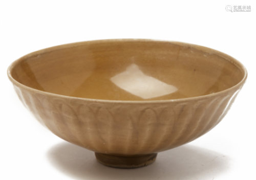 A LARGE CELADON LOTUS BOWL