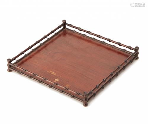 A SQUARE BLACKWOOD GALLERY TRAY