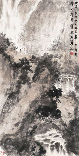 傅抱石 (1904-1965) 观瀑图
