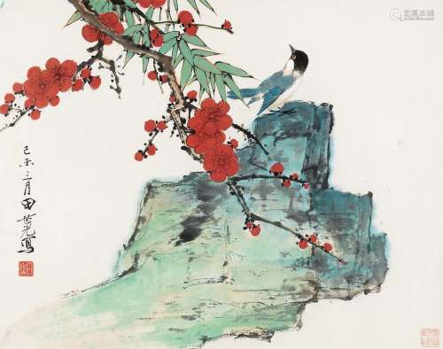 田世光(1916-1999) 梅竹小鸟