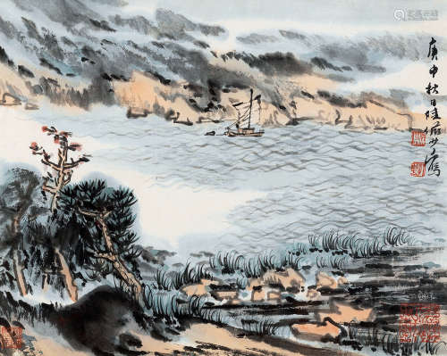 陆俨少(1909-1993) 一帆风顺图
