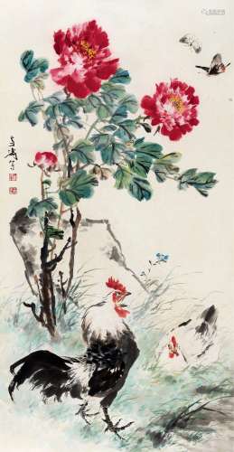 王雪涛(1903-1982) 牡丹大吉图