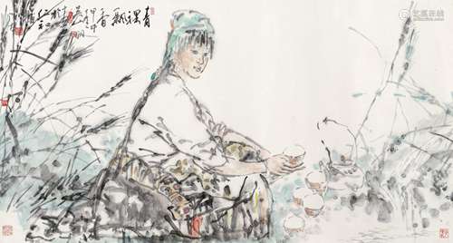 吴山明(b.1941) 青稞飘香