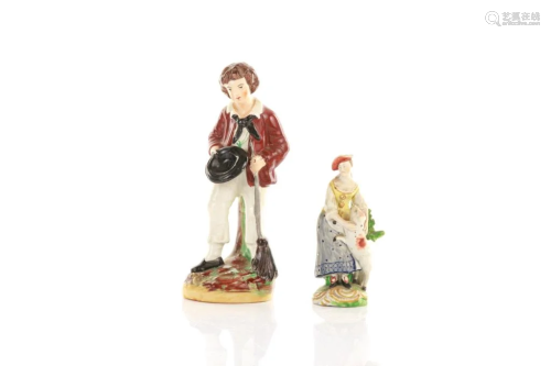 TWO 18TH/19TH C ENGLISH PAINTED PORCELAI…