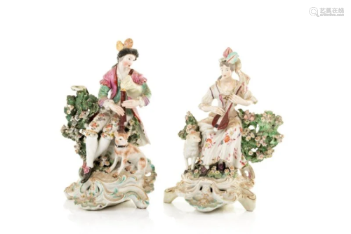 TWO 18TH C DERBY PORCELAIN FIGURINES
