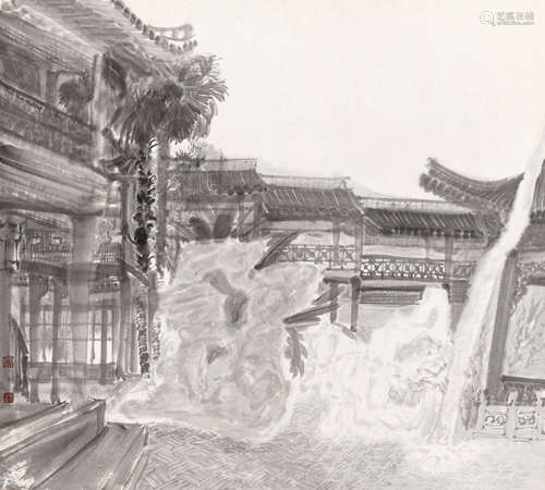 屠鸿辉(b.1970) 庭院