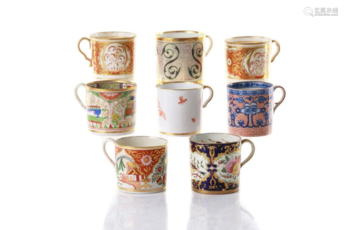 EIGHT LATE 18TH-EARLY 19TH C PORCELAIN COFFEE …