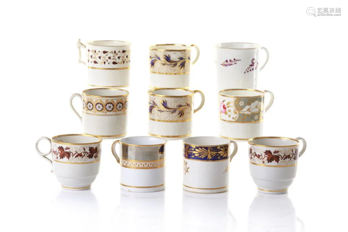 TEN LATE 18TH-EARLY 19TH C PORCELAIN COFFEE …