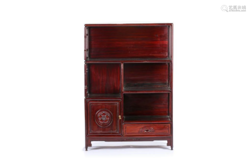 CHINESE ROSEWOOD CURIO DISPLAY CABINET