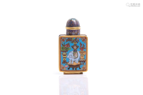CHINESE CLOISONNE ENAMELLED SNUFF BOTTLE