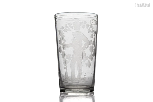 IRISH RIFLES 19TH CENTURY SOUVENIR GLASS