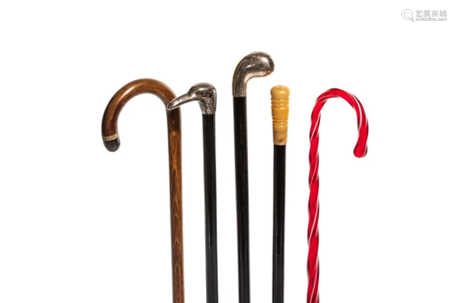 FOUR ANTIQUE MINIATURE CANES