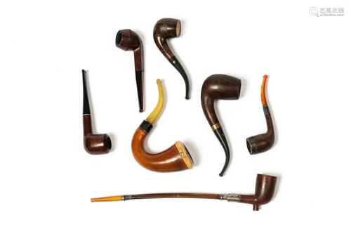 GROUP OF CASED SMOKING PIPES