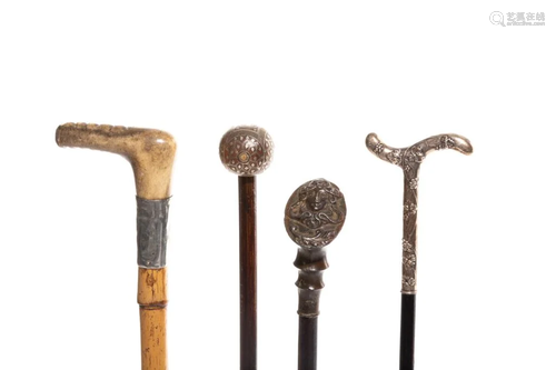 FOUR ANTIQUE MINIATURE CANES