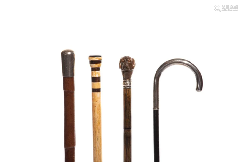 FOUR ANTIQUE MINIATURE CANES