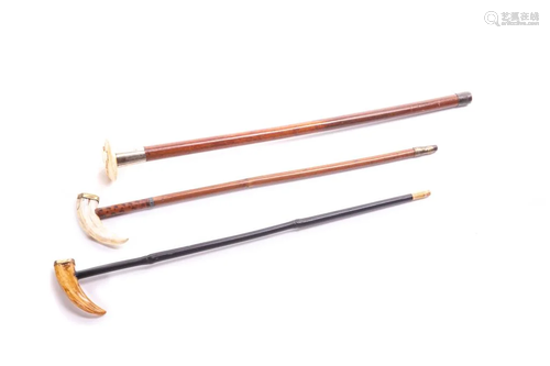 THREE ANTIQUE MINIATURE CANES