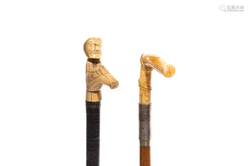 TWO ANTIQUE MINIATURE CANES