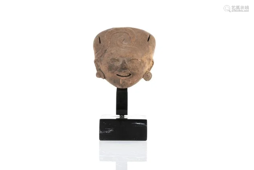 PRE-COLUMBIAN VERA CRUZ SMILING FACE SCULPTU…