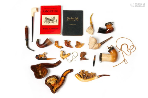 LOT OF MEERSCHAUM SMOKING PIPES AND PARTS