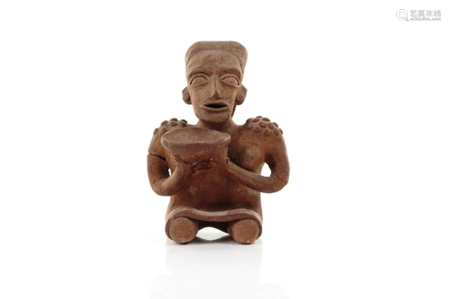 PRE-COLUMBIAN TERRACOTTA COLIMA SEATED…