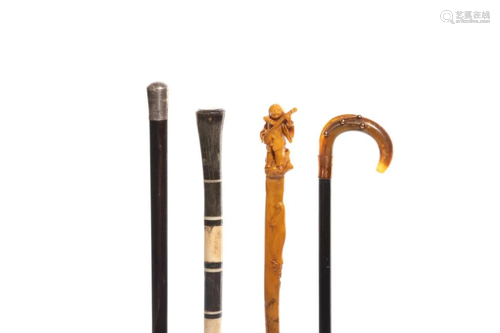 FOUR ANTIQUE MINIATURE CANES