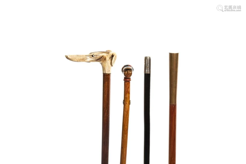 FOUR ANTIQUE MINIATURE CANES