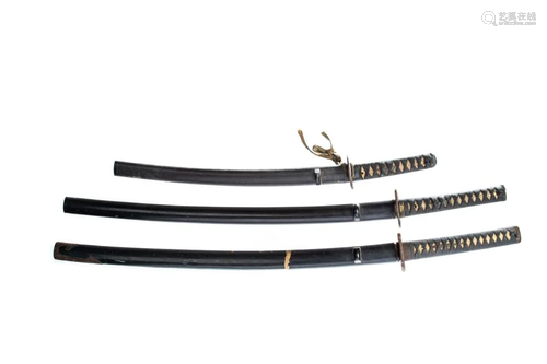 THREE JAPANESE SAMURAI SWORDS