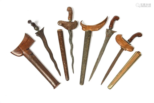 GROUP OF FOUR MALAY KRIS DAGGERS